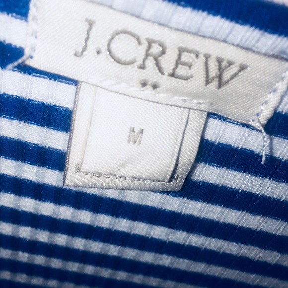 J. Crew Blue Striped Soft T-shirt with Buttons - Picture 6 of 7